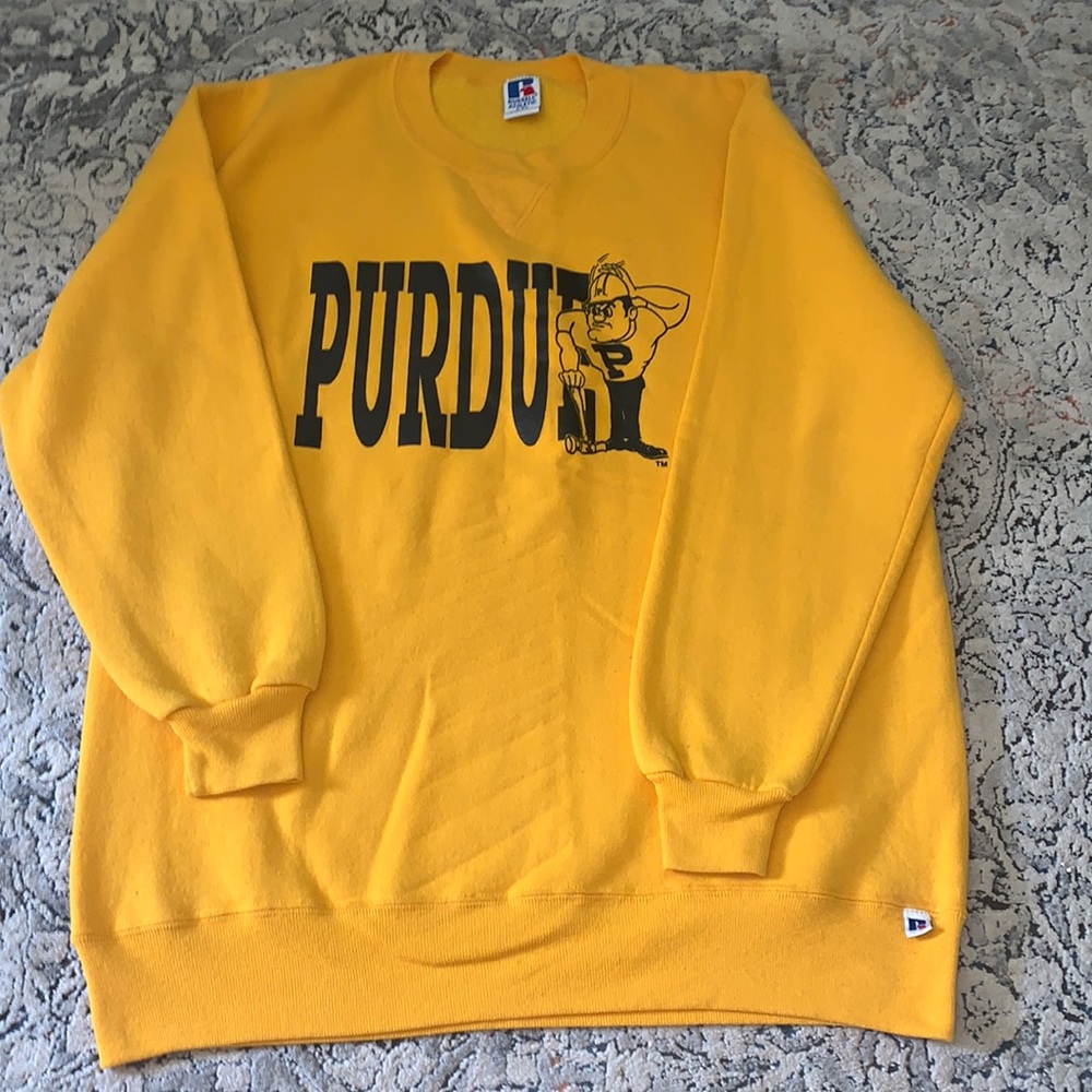 Gold Purdue crewneck